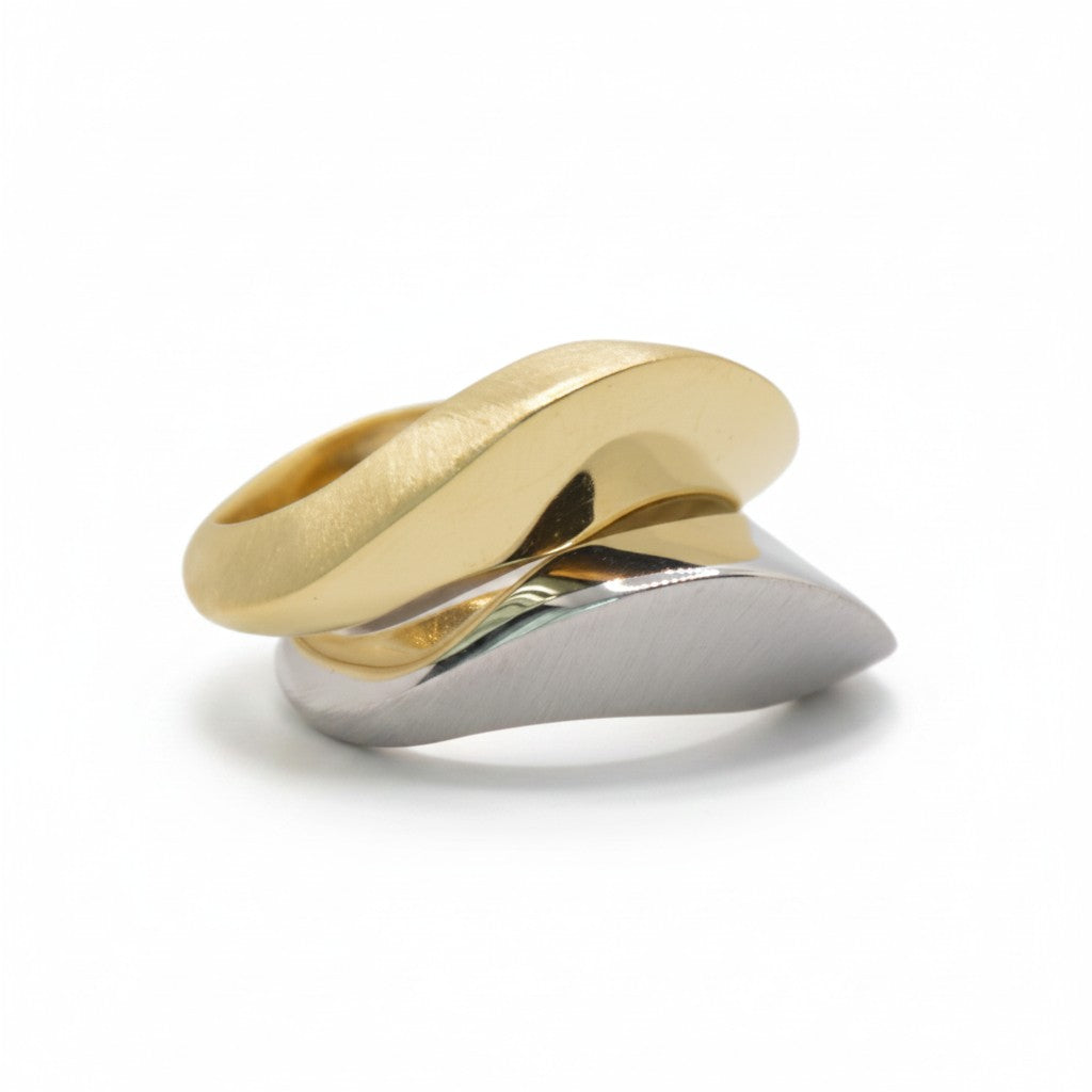 Combo di anelli bicolore oro e argento