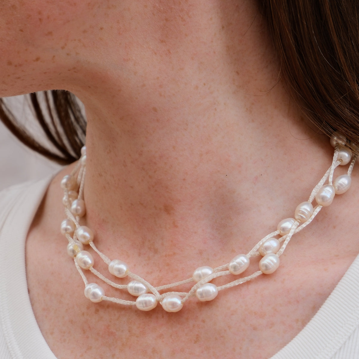 COLLANA SETA PERLE