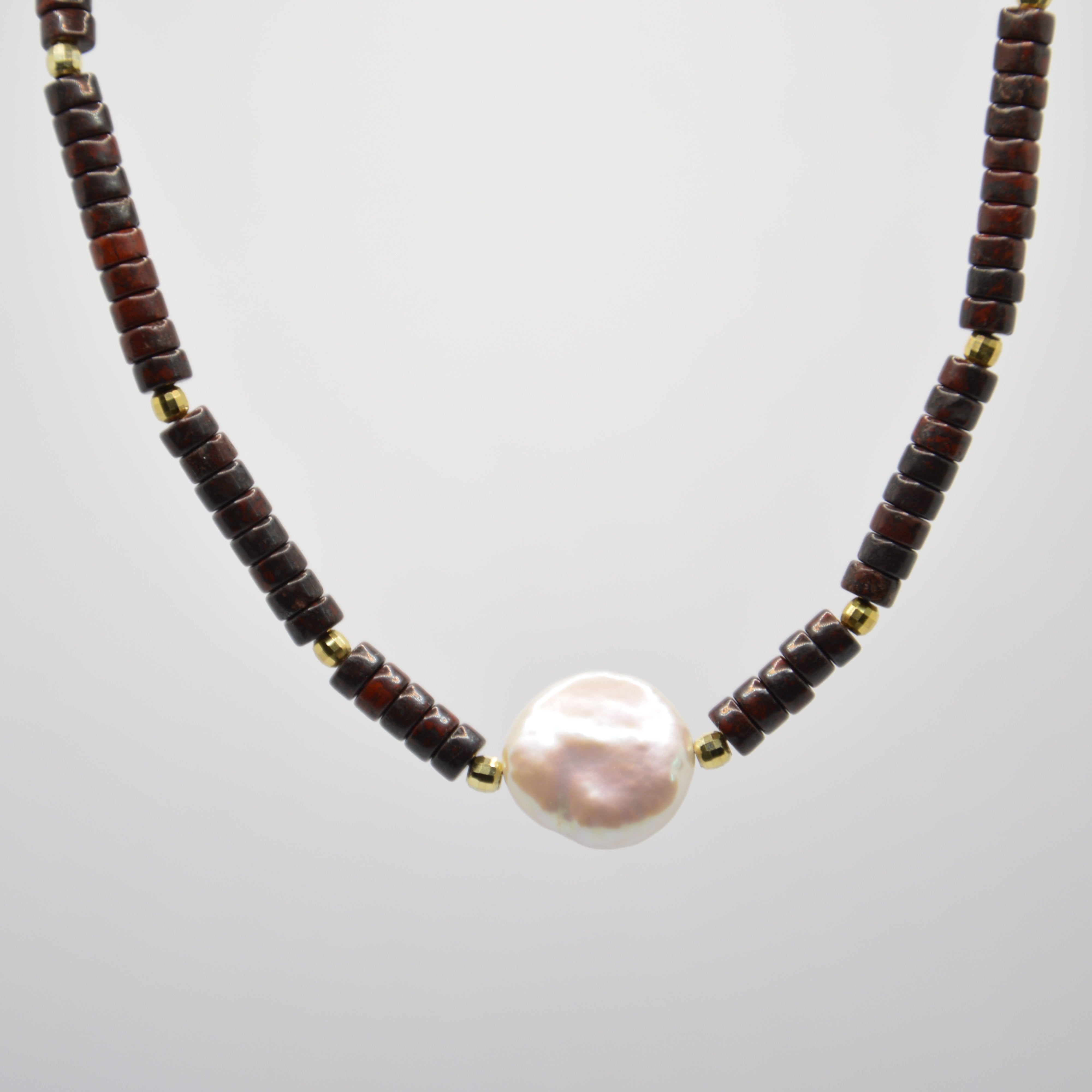 COLLANA MOKAITE & PERLA