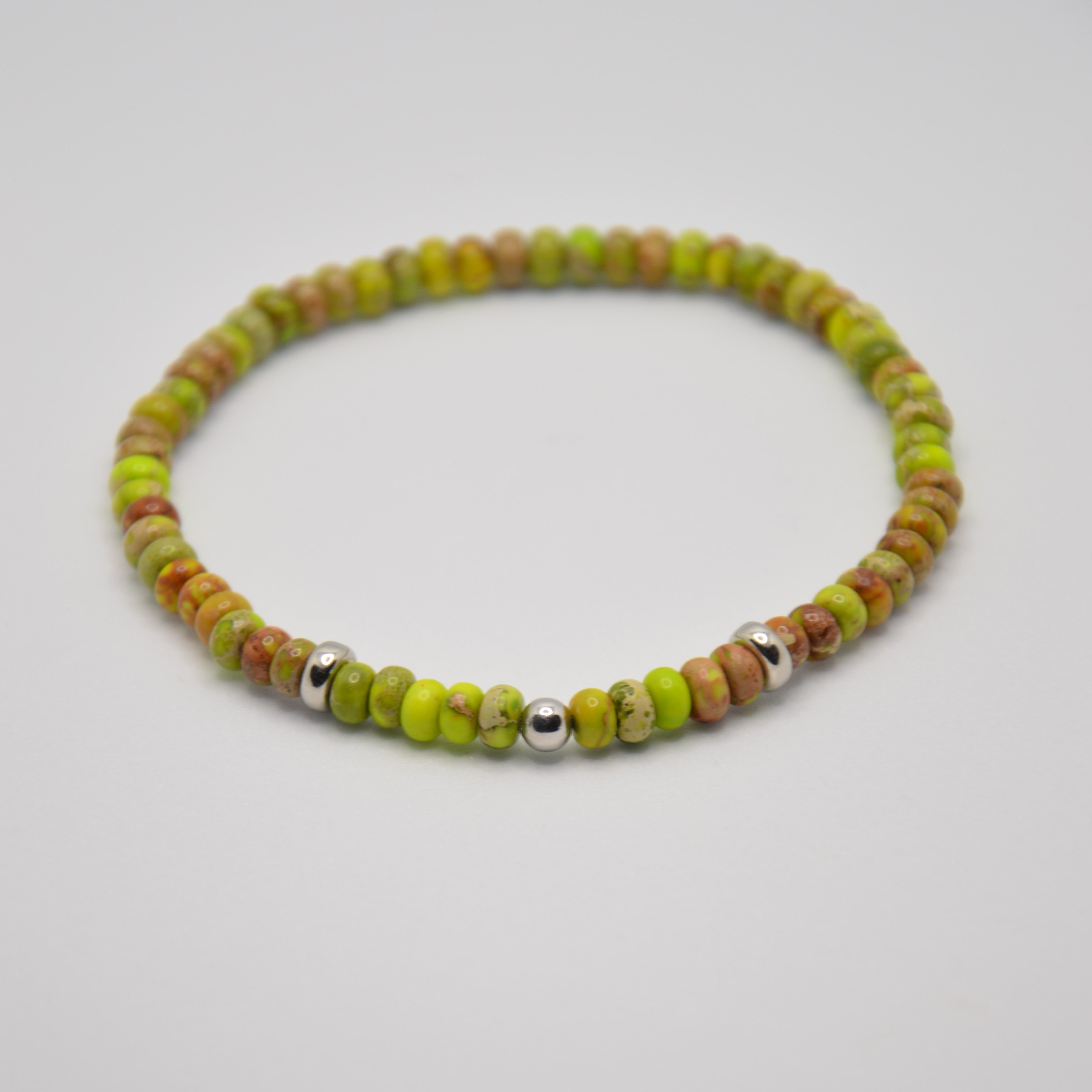 BRACCIALE ELASTICO DIASPRO VERDE/GIALLO