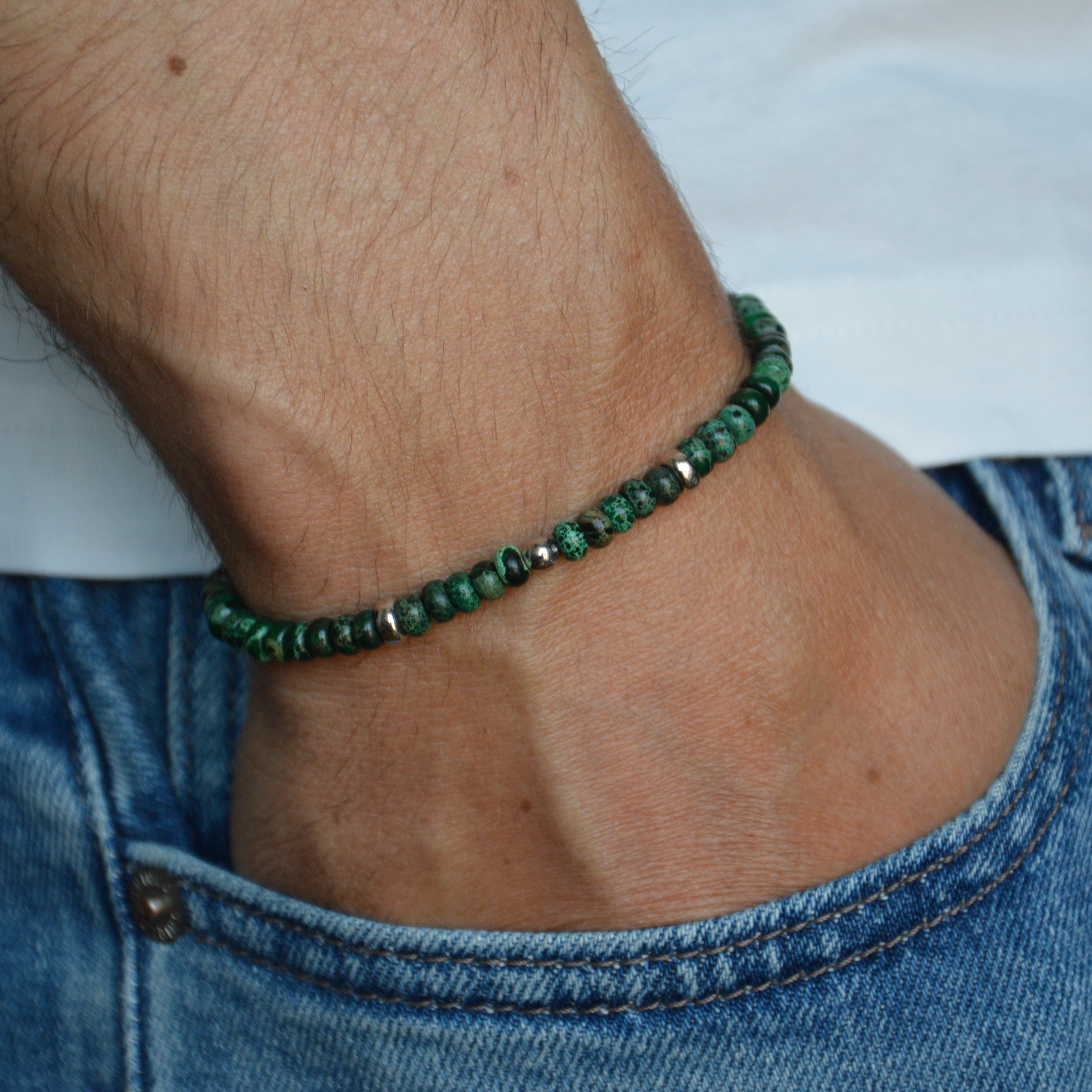 BRACCIALE ELASTICO DIASPRO VERDE