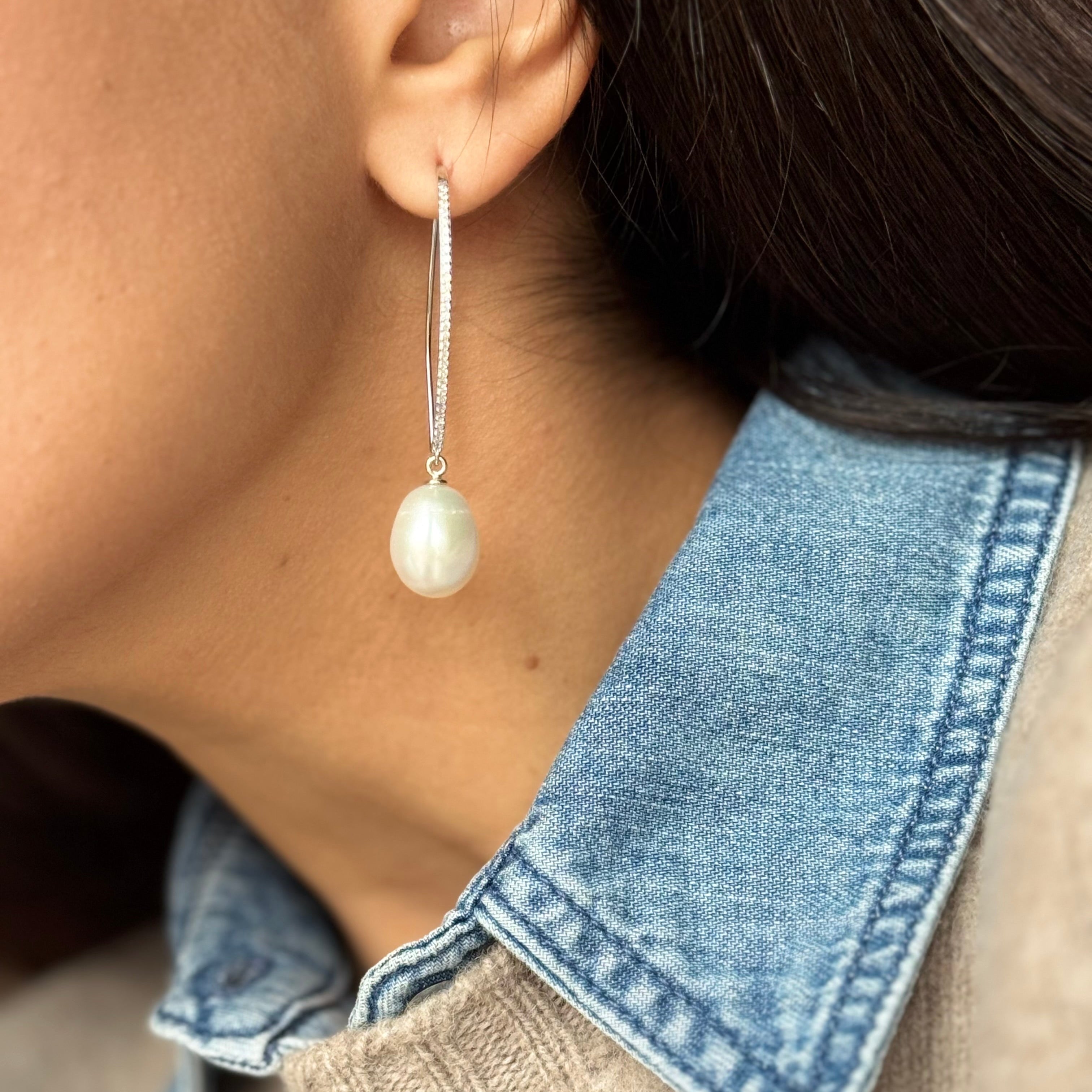 ORECCHINI EVA CON PERLE - SILVER