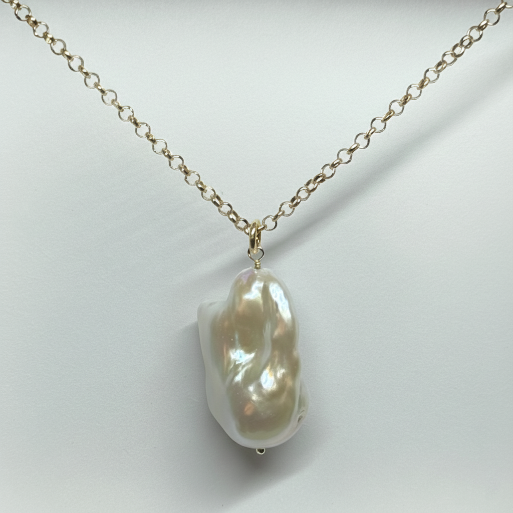 COLLANA PENDENTE PERLA - PLACCATA IN ORO