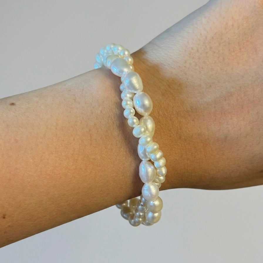 BRACCIALE PERLE INTRECCIO