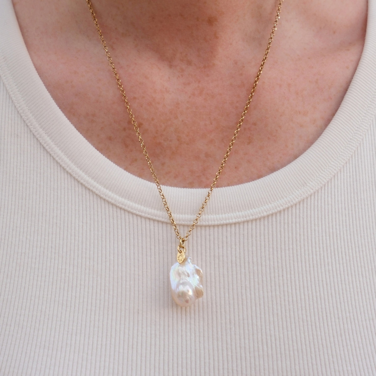 COLLANA PENDENTE PERLA - PLACCATA IN ORO - GABRIELLE GIOIELLI