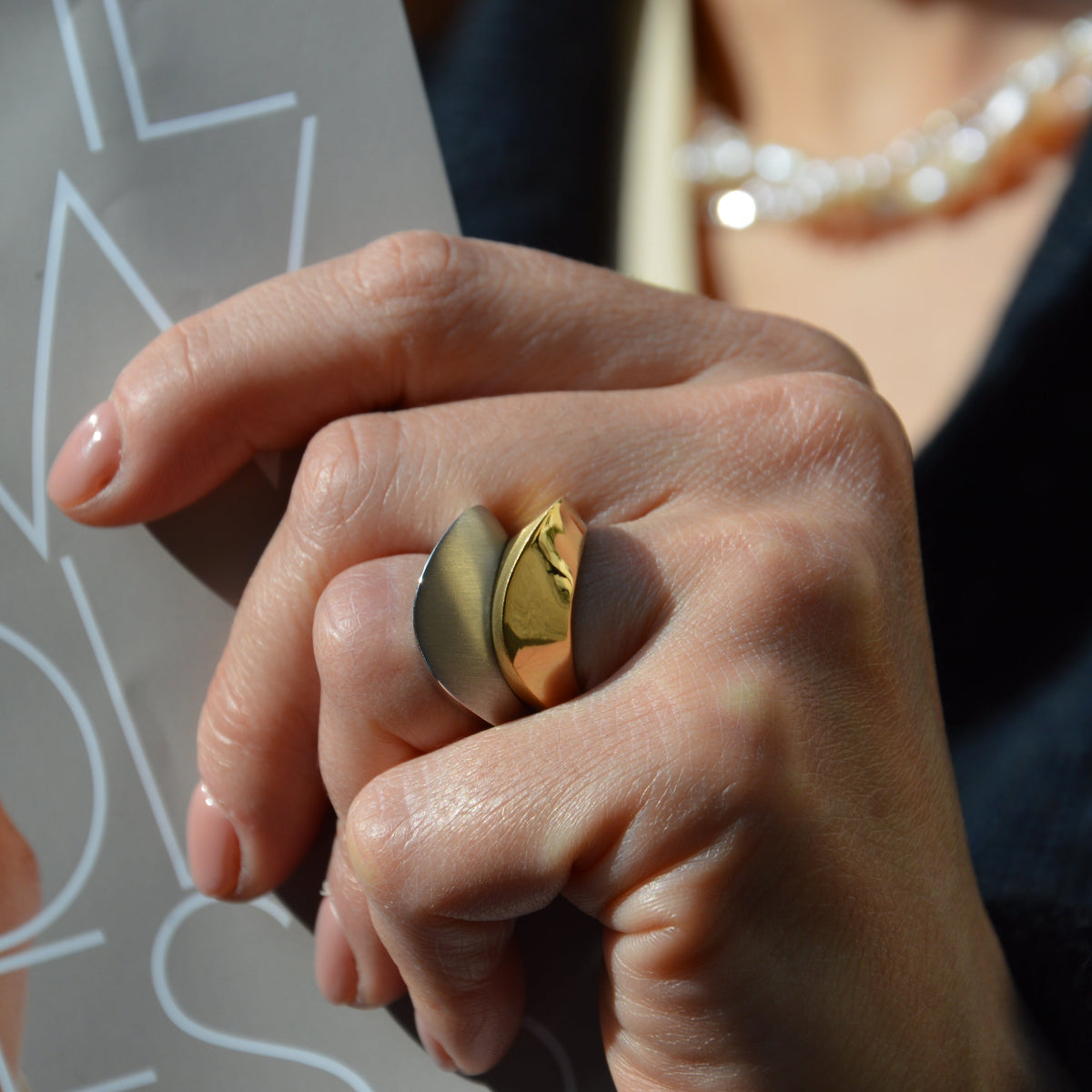 Anello componibile silver e gold