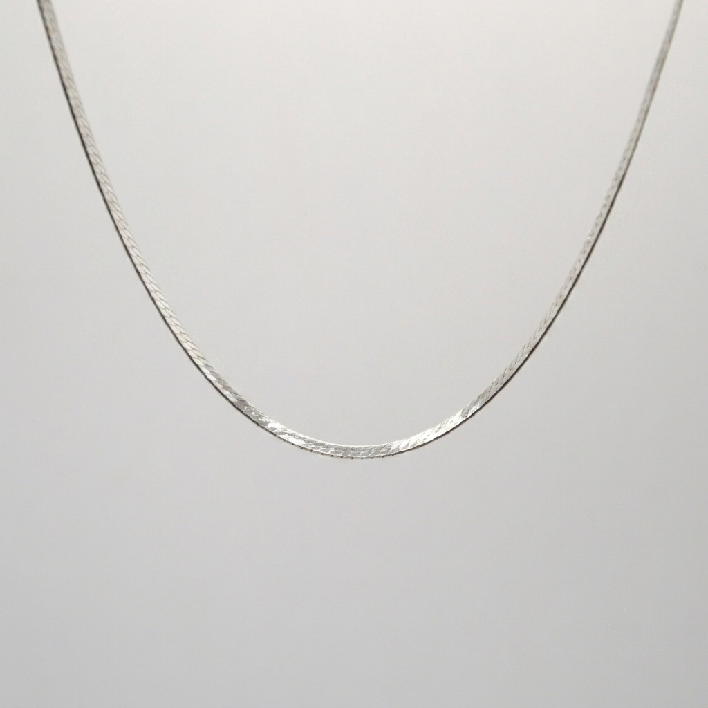 Collana Snake maglia piatta in argento 925