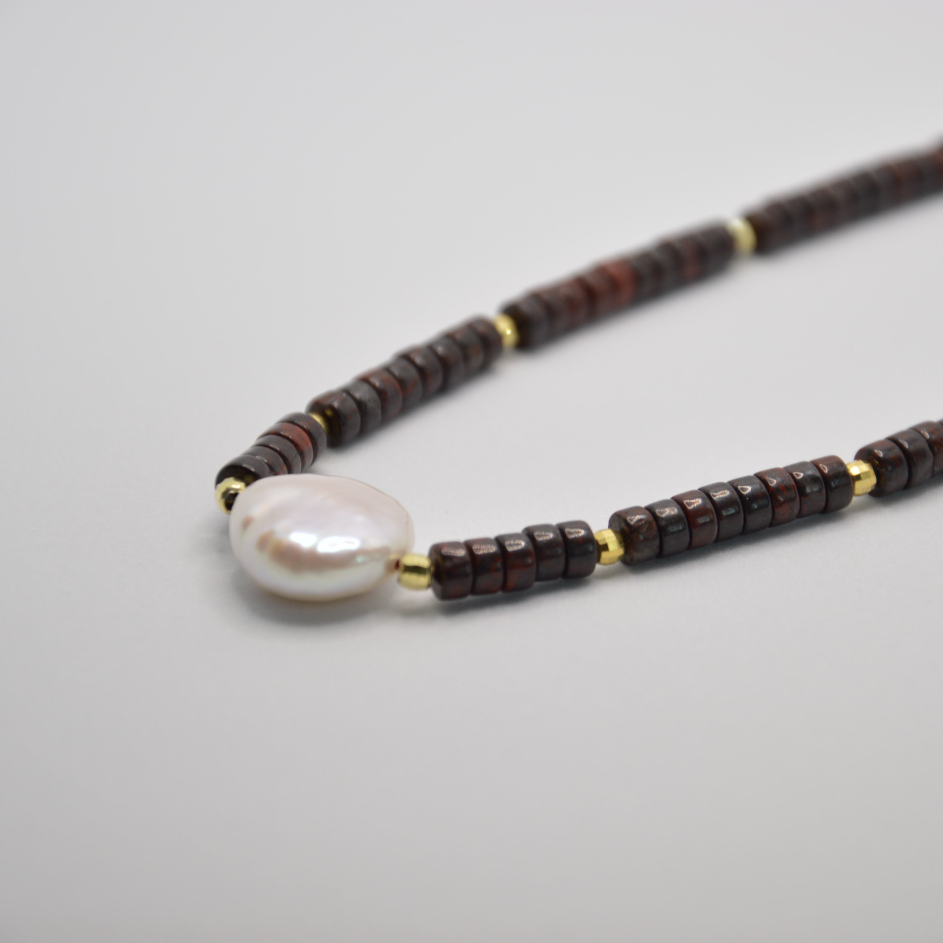 COLLANA MOKAITE & PERLA