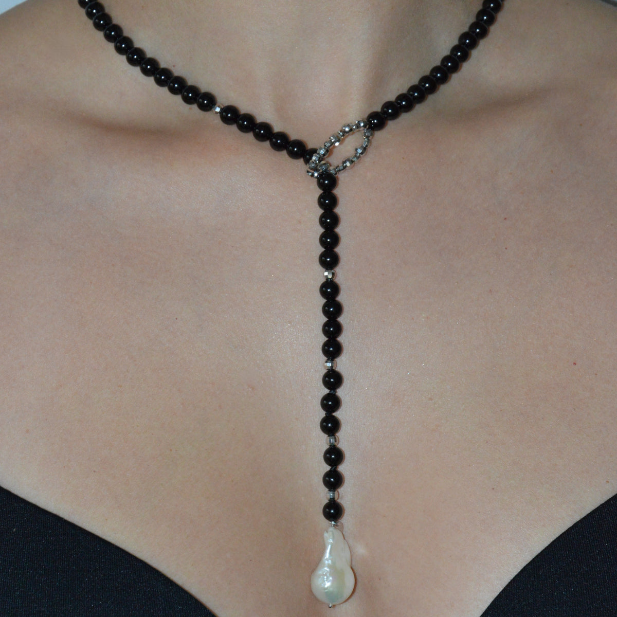 COLLANA CRAVATTA ONICE