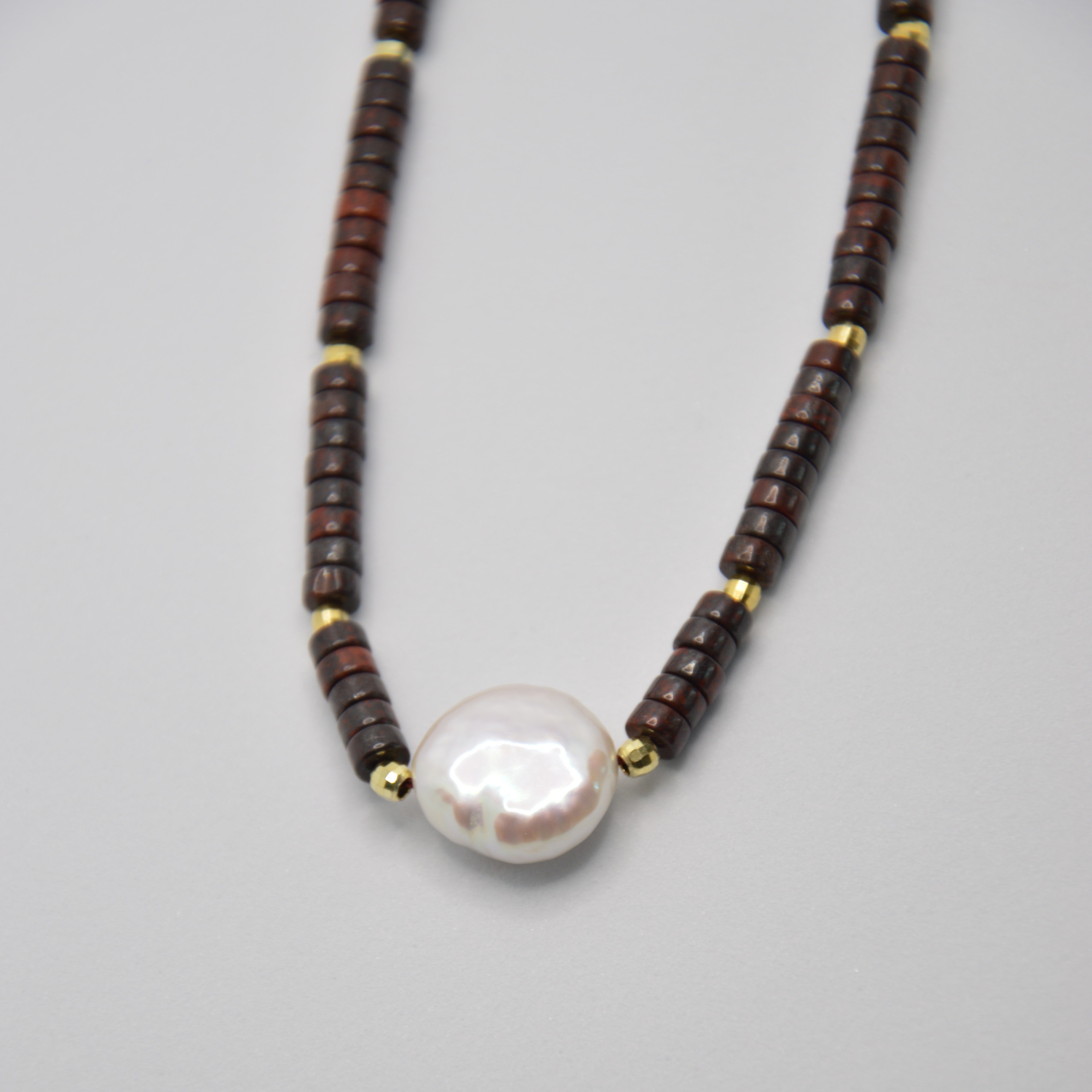 COLLANA MOKAITE & PERLA