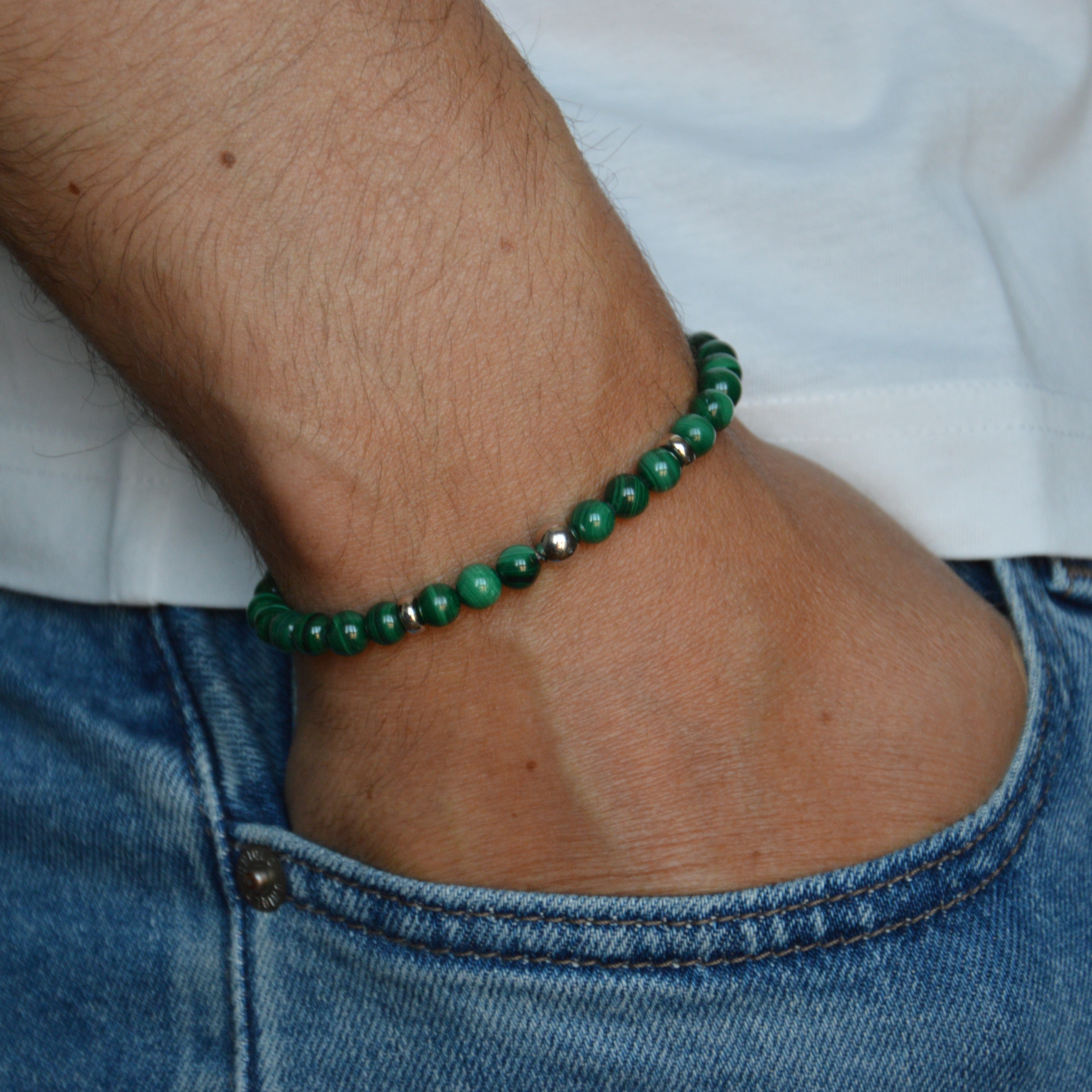 BRACCIALE ELASTICO MALACHITE