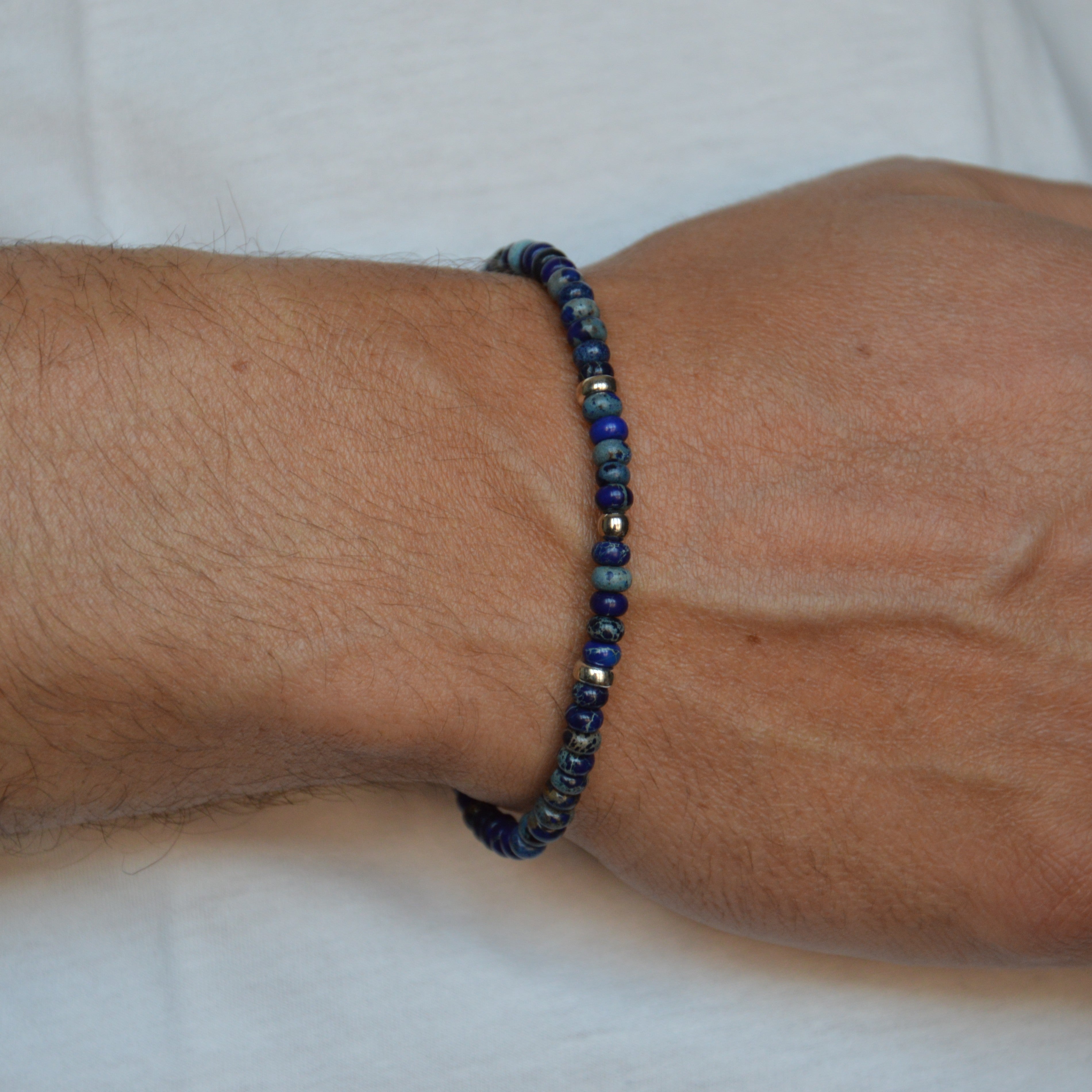 BRACCIALE ELASTICO DIASPRO BLU