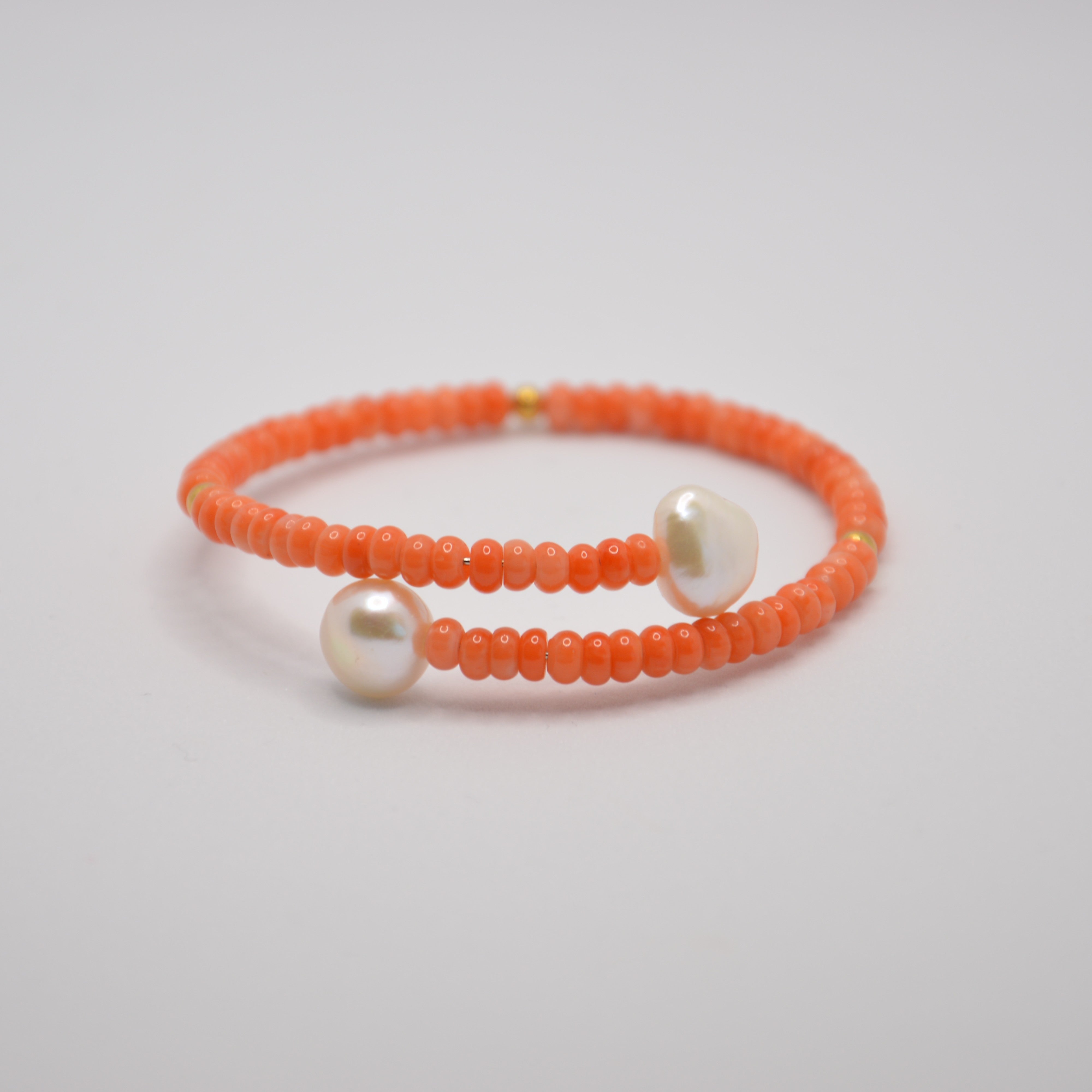 BRACCIALE CORALLO E PERLE