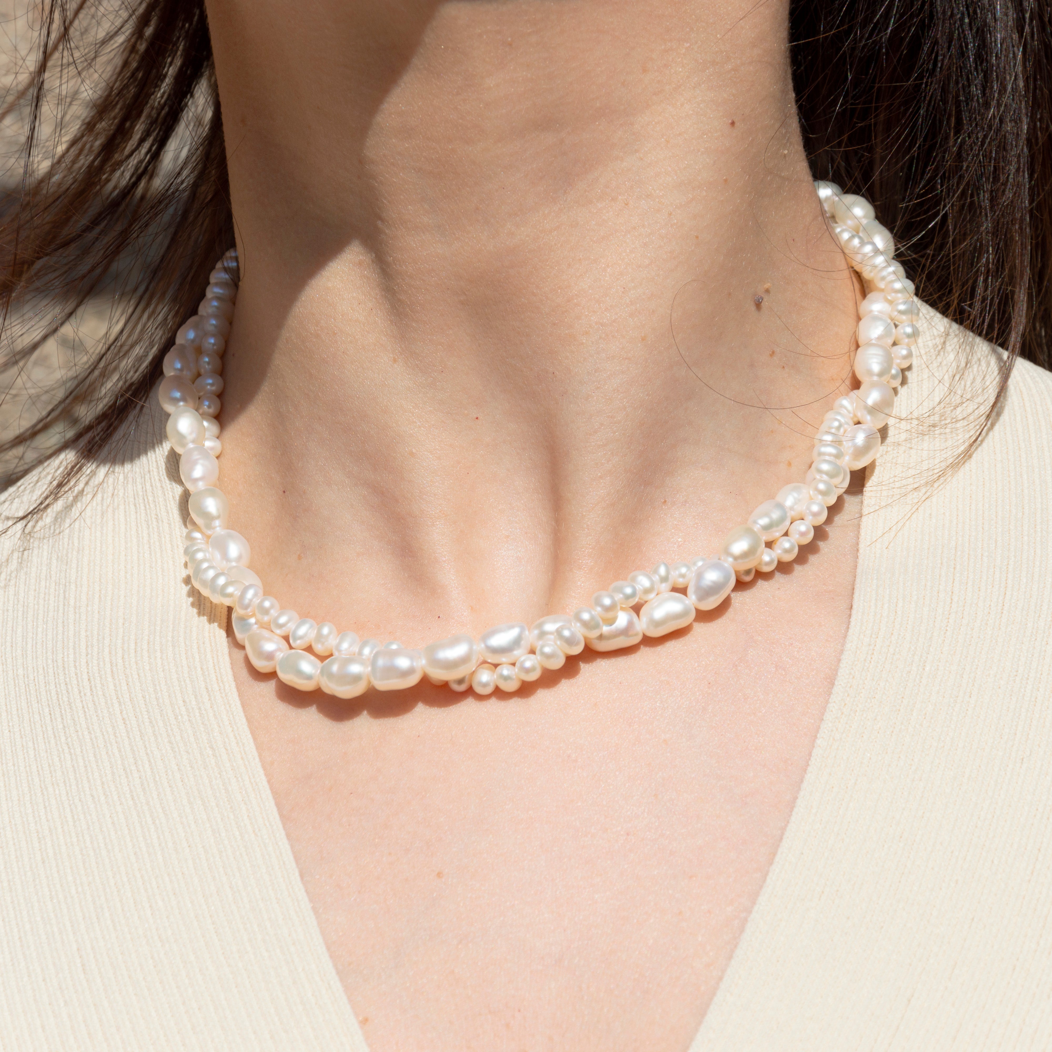 COLLANA PERLE INTRECCIO