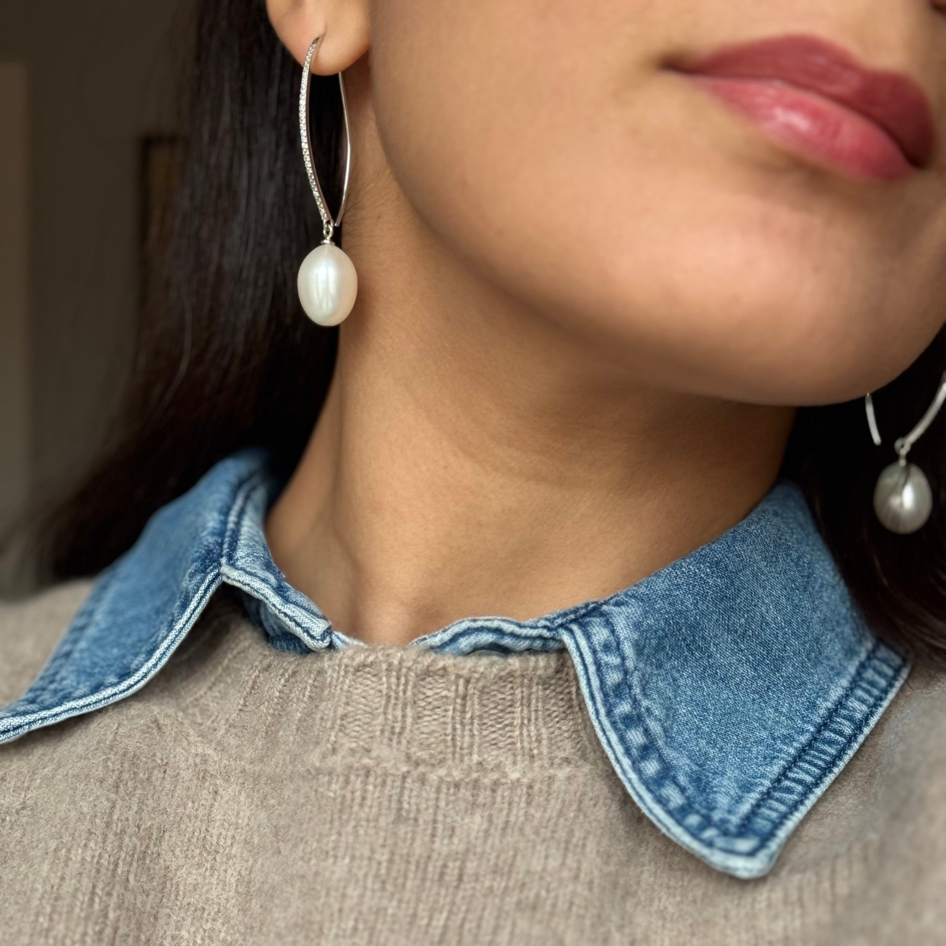 ORECCHINI EVA CON PERLE - SILVER