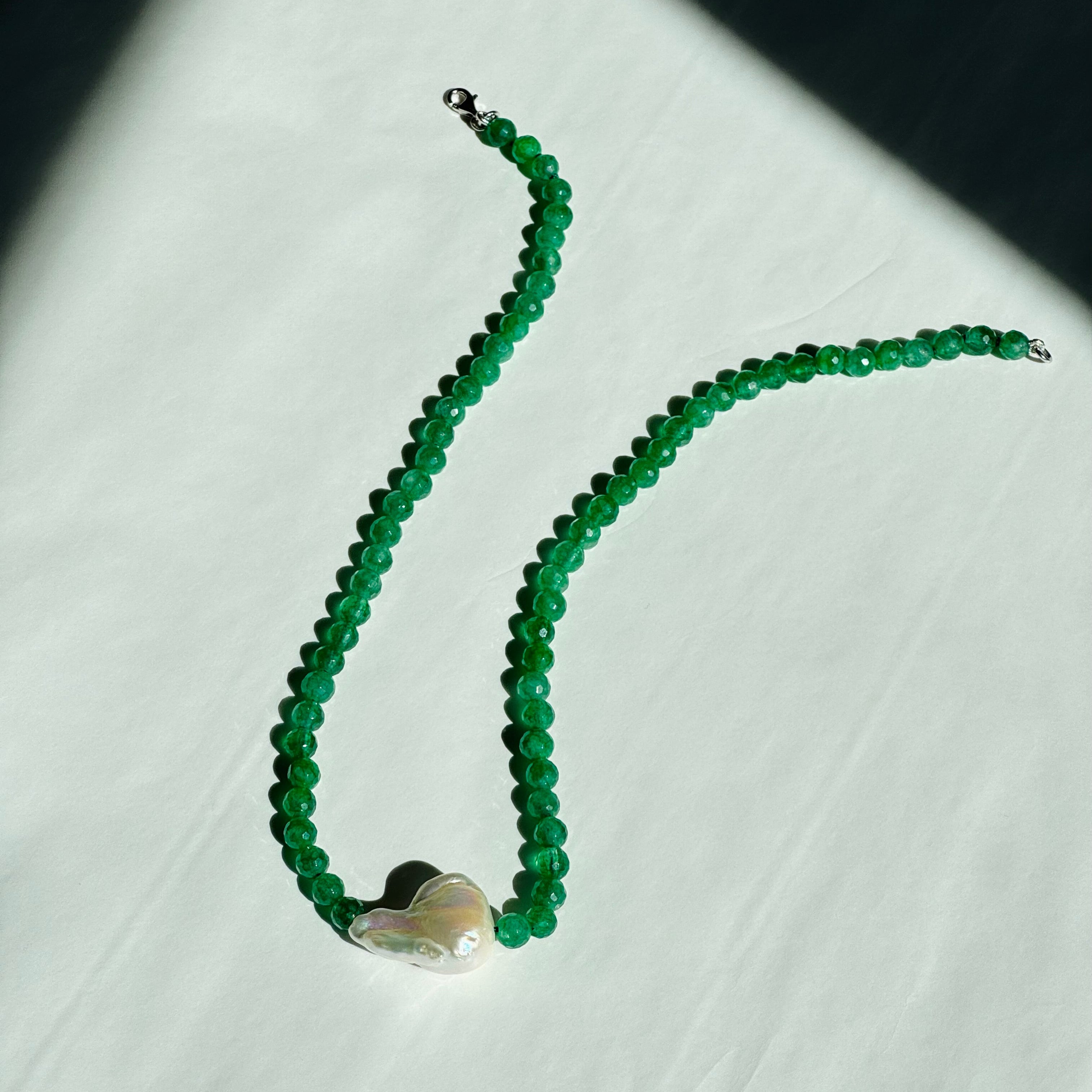 COLLANA SCILLA AVVENTURINA & PERLA