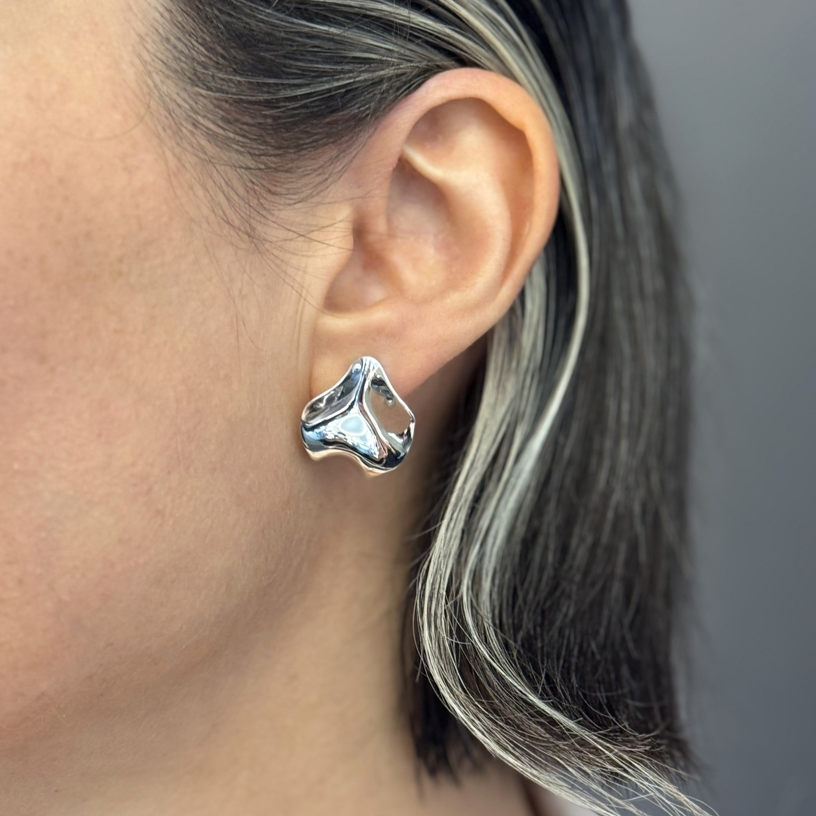 ORECCHINI PETALO SILVER