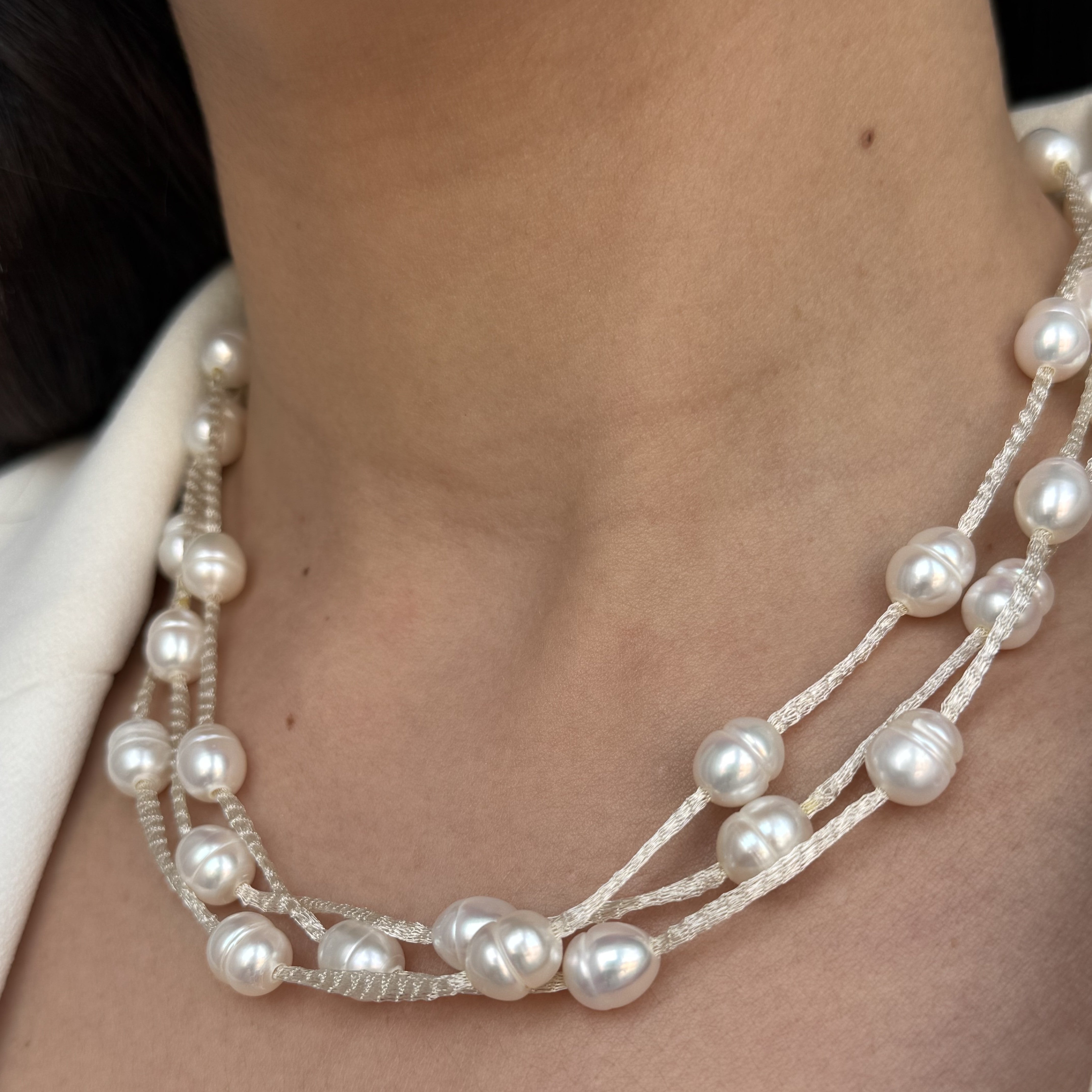 COLLANA SETA PERLE