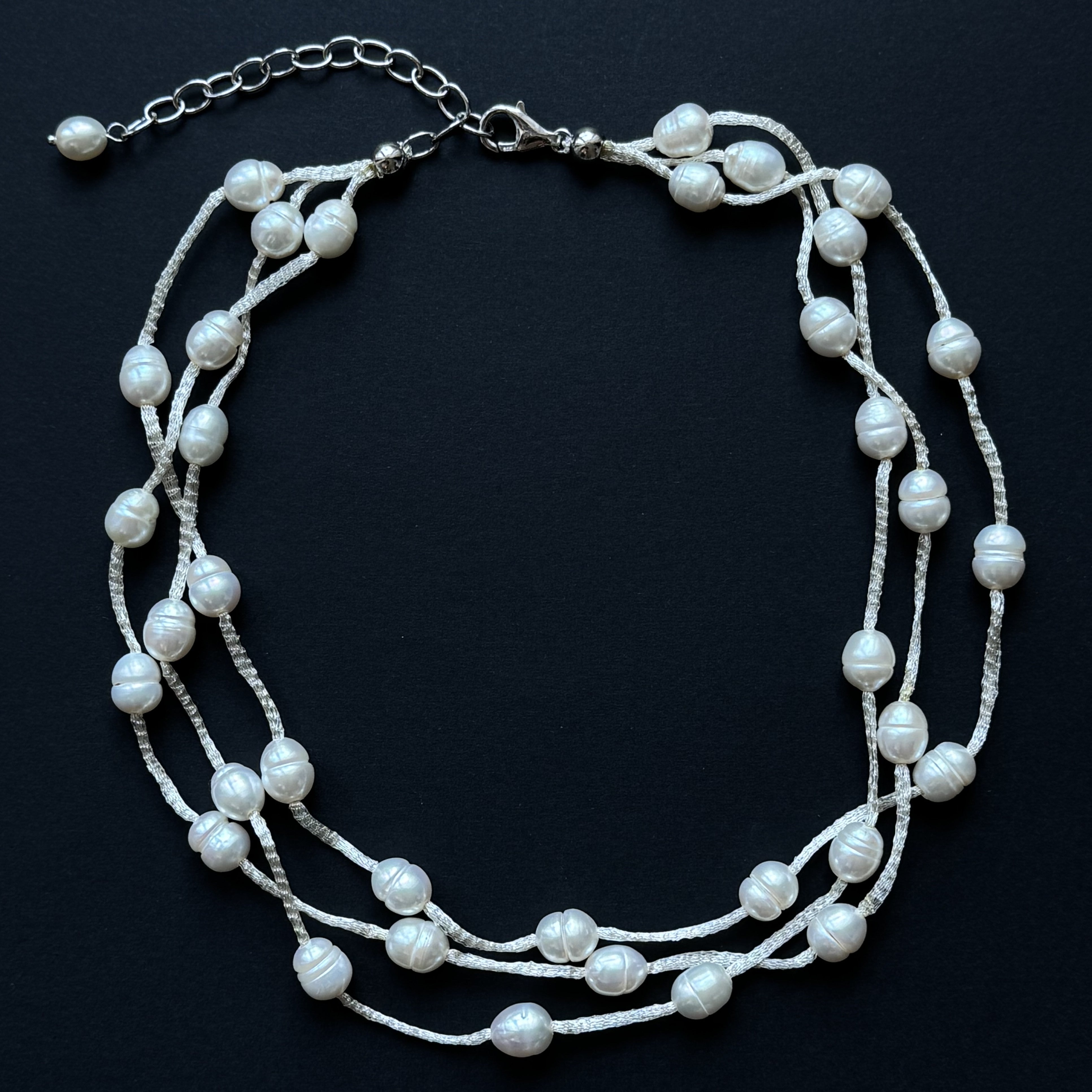 COLLANA SETA PERLE