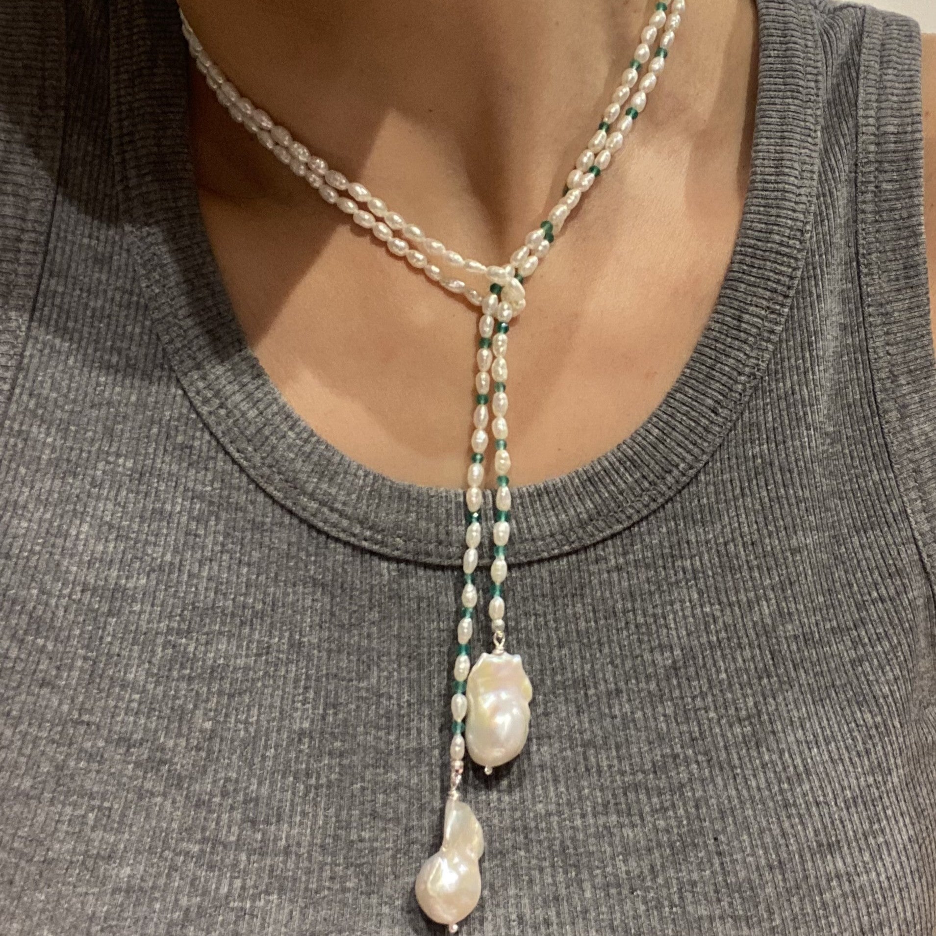 COLLANA LACE PERLE & AGATA