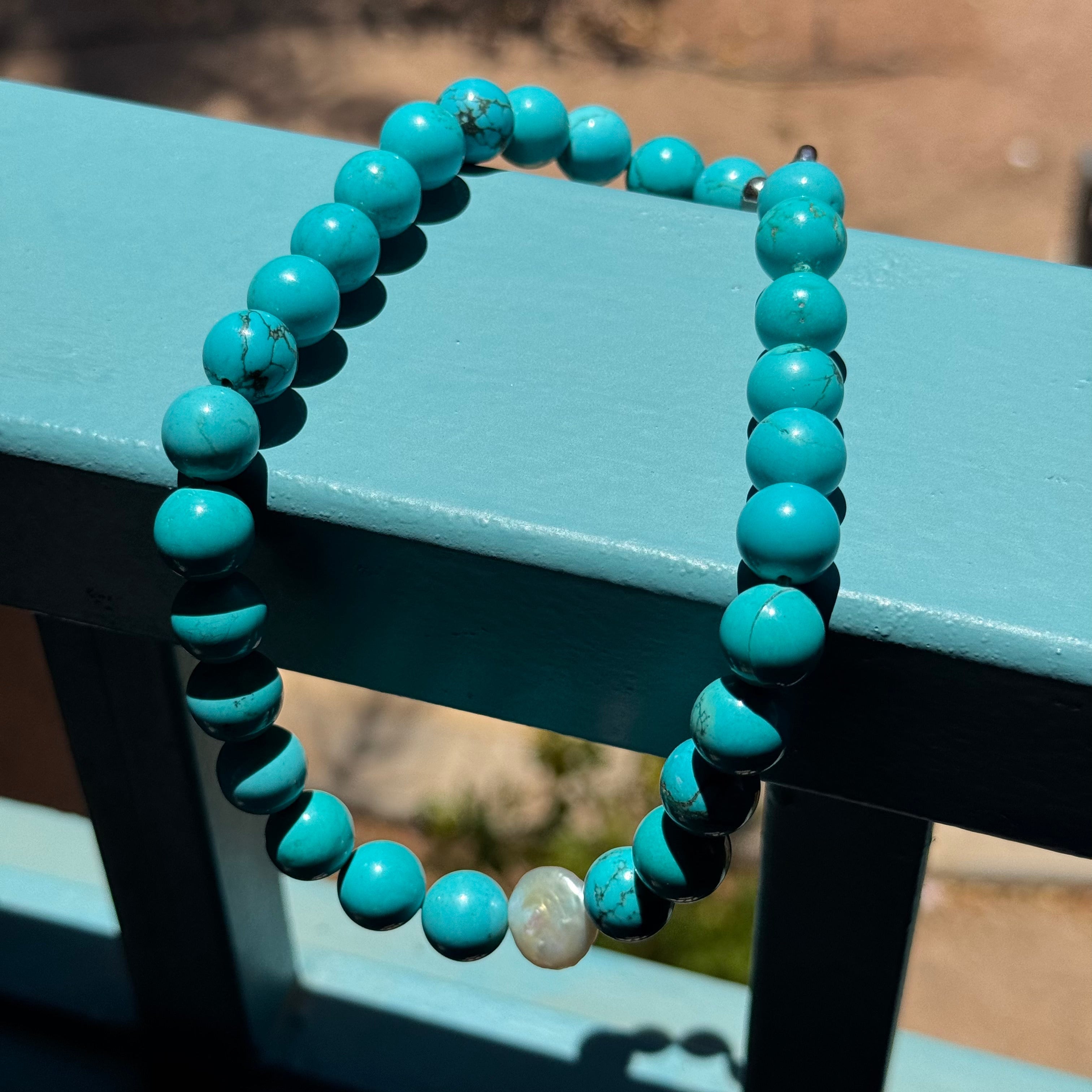 COLLANA HOWLITE & PERLA
