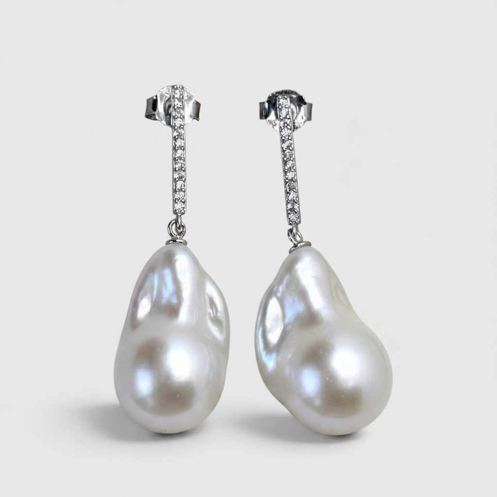 ORECCHINI LETI PERLE BAROCCHE IN ARGENTO