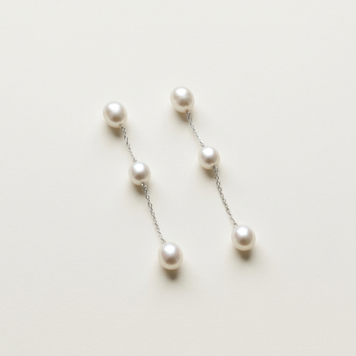 ORECCHINI DROP PERLE & CATENE
